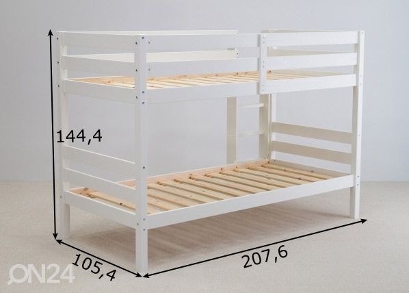 Täispuidust narivoodi 90x200 cm mõõdud
