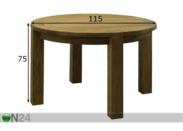 Tamme laud 115 cm mõõdud