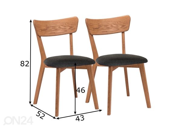 Tammepuidust tool Dora lakitud, 2 tk mõõdud