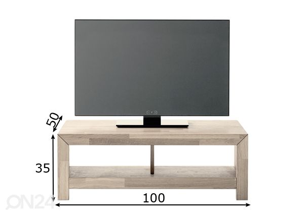 Tammepuidust TV alus Kirea 100 cm mõõdud