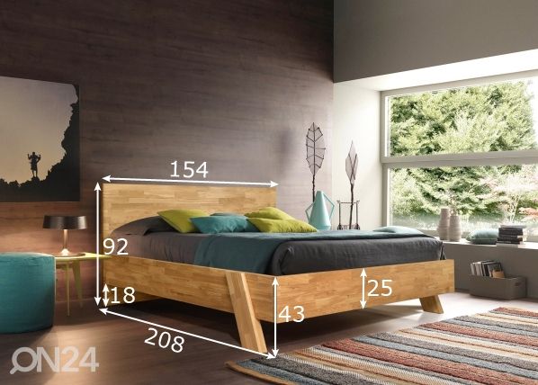 Tammepuidust voodi Emma 140х200 cm mõõdud