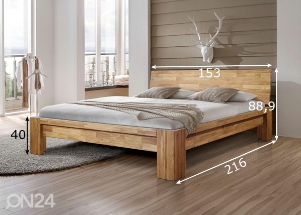 Tammepuidust voodi Montana 140х200 cm mõõdud