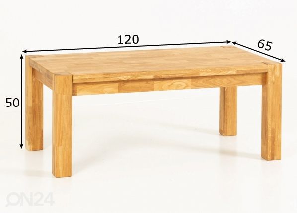 Tammepuust diivanilaud 120x65 cm mõõdud