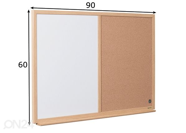 Teadetetahvel Bi-office Earth (kork, valgetahvel, puitraam) 90x60 cm mõõdud