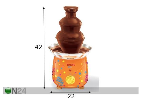 Tefal Kids šokolaadifontään mõõdud