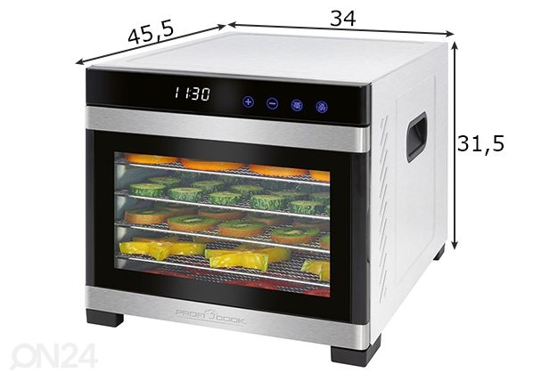 Toidukuivataja ProfiCook mõõdud