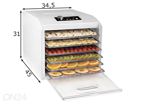 Toidukuivataja Sencor SFD6500WH mõõdud