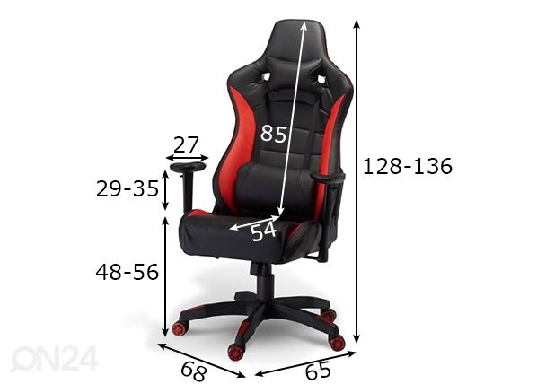 Töötool Gaming de Luxe, must/punane mõõdud