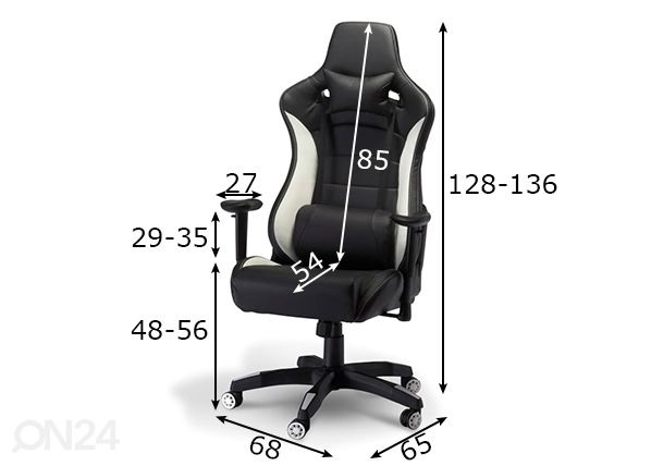 Töötool Gaming de Luxe, must/valge mõõdud