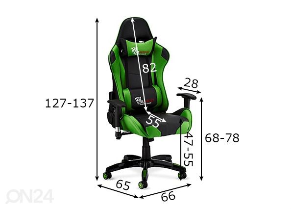 Töötool Gaming, roheline/must mõõdud