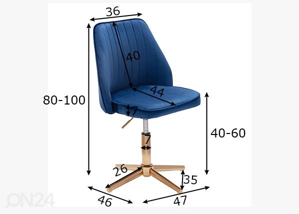 Töötool / söögitool, sinine mõõdud