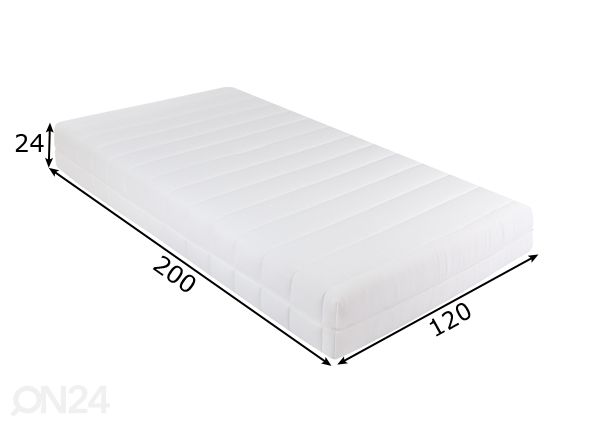 Topeltvedrustusega madrats Joey Lux Pocket 120x200 cm mõõdud