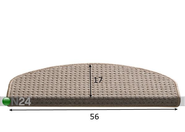 Trepivaip Rimini 17x56 cm pruun, 19 tk mõõdud