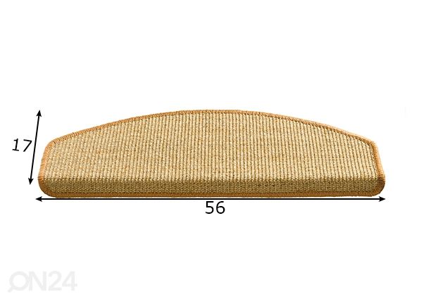 Trepivaip Sisal 17x56 cm, tweed mõõdud