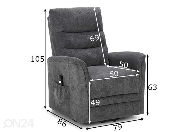 Tugitool Barclay Recliner mõõdud