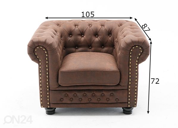 Tugitool Chesterfield mõõdud
