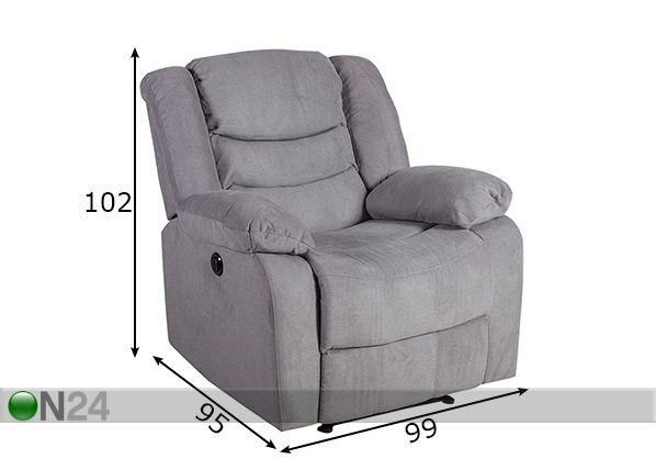 Tugitool Cyrus Recliner mõõdud