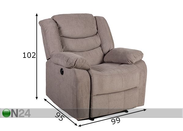 Tugitool Cyrus Recliner mõõdud
