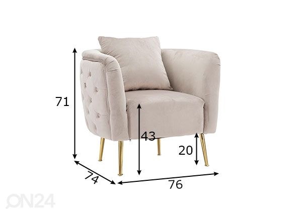 Tugitool Glam, hall/kuld mõõdud