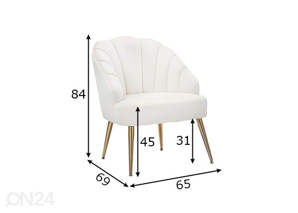Tugitool Glam, kreemjas/kuld mõõdud