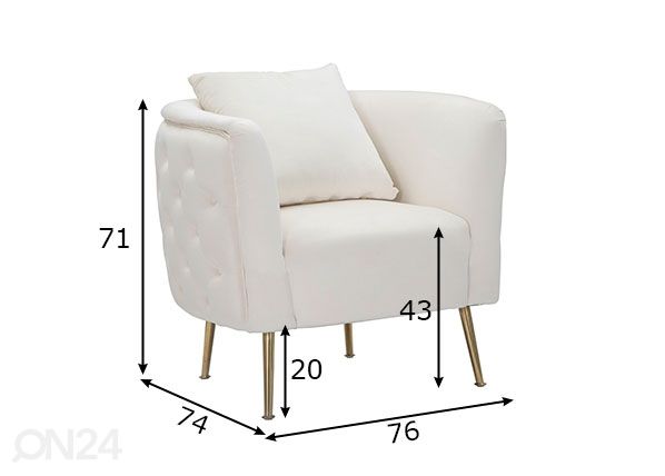 Tugitool Glam, kreemjas/kuld mõõdud