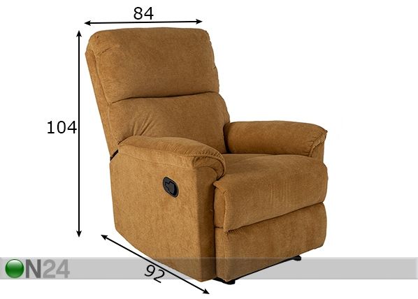 Tugitool Gustav Recliner mõõdud