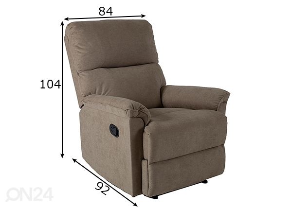 Tugitool Gustav Recliner mõõdud