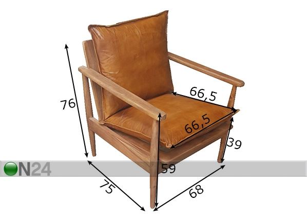 Tugitool Mid Century mõõdud