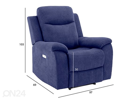 Tugitool Milo Recliner mõõdud