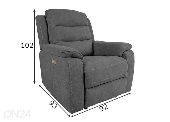 Tugitool Mimi Recliner mõõdud