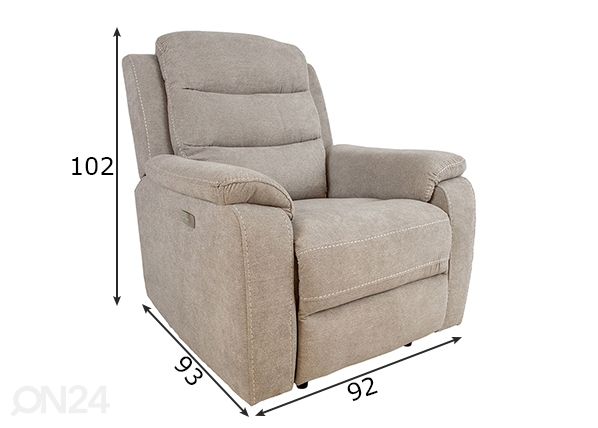 Tugitool Mimi Recliner mõõdud