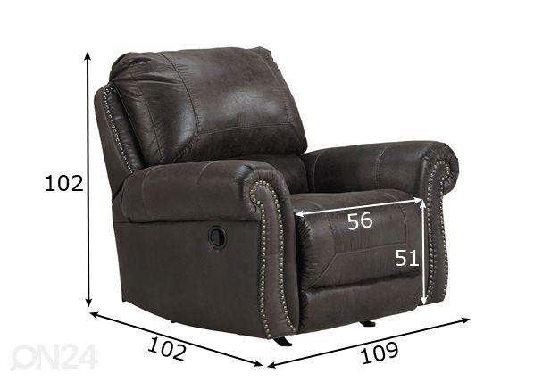 Tugitool recliner mõõdud