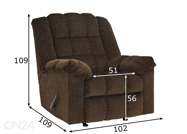 Tugitool recliner mõõdud