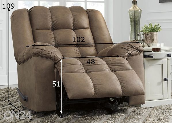 Tugitool recliner mõõdud