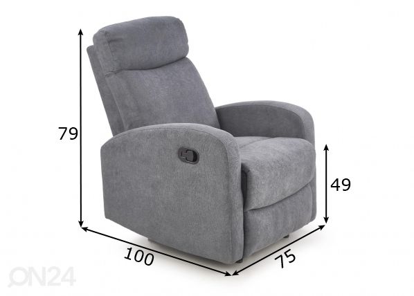 Tugitool recliner mõõdud