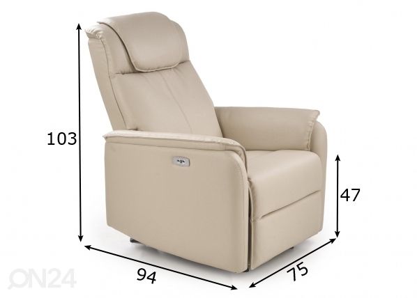 Tugitool recliner mõõdud