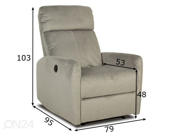 Tugitool-recliner mõõdud