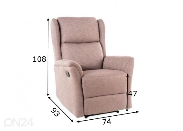 Tugitool recliner mõõdud