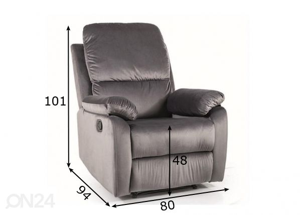 Tugitool recliner mõõdud