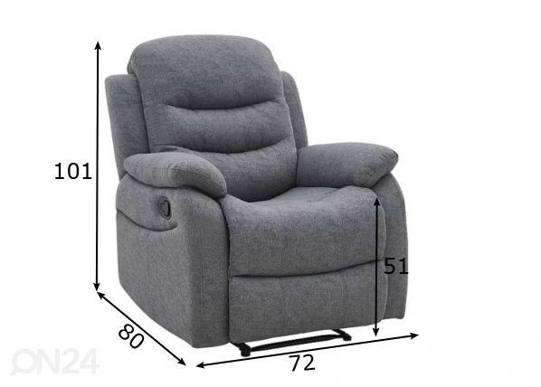Tugitool recliner mõõdud