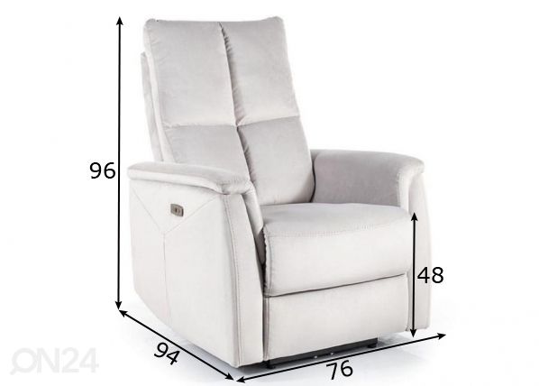 Tugitool recliner mõõdud
