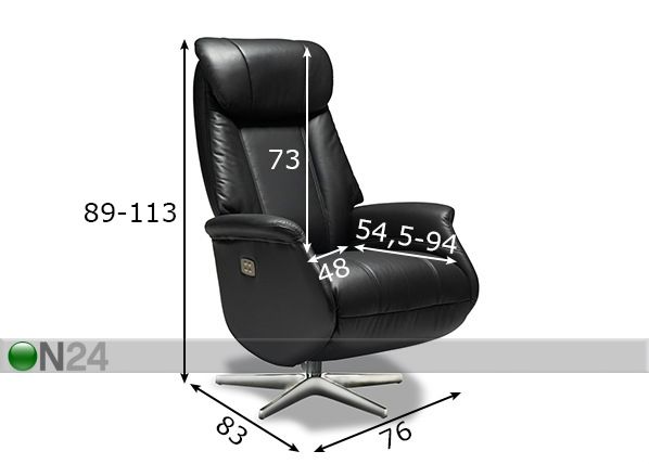 Tugitool recliner Bonanza mõõdud