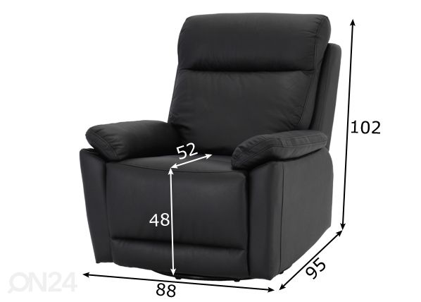 Tugitool recliner Boss mõõdud