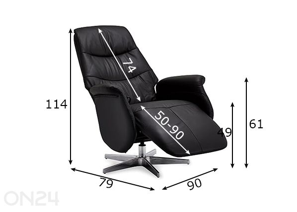 Tugitool Recliner Delta mõõdud