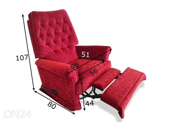 Tugitool recliner Lincoln mõõdud
