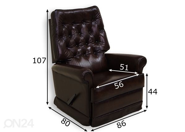 Tugitool recliner Lincoln mõõdud