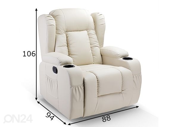 Tugitool Recliner/Massaažitool mõõdud