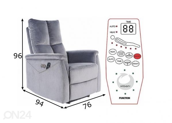Tugitool recliner / massaažitool mõõdud