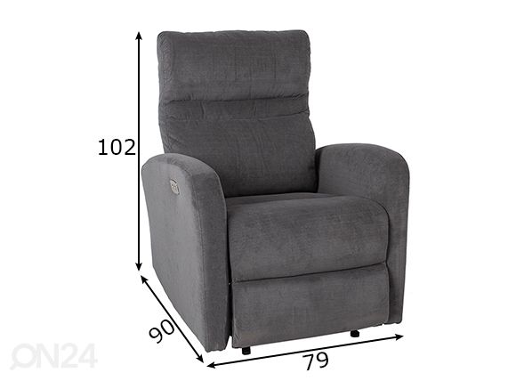 Tugitool Sahara Recliner mõõdud