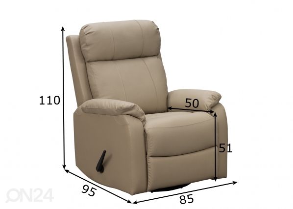 Tugitool Vegas recliner mõõdud